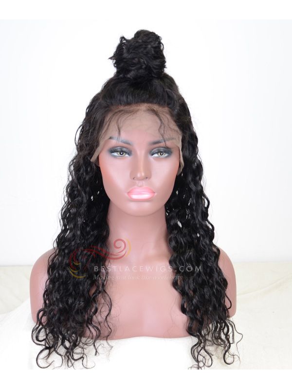 Loose Curly Indian Remy Hair Lace Front Wigs SW086