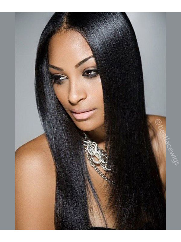 Glueless Lace Front Wigs Indian Remy Light Yaki Hair For Black Women |  