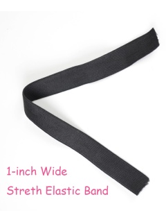 1-inch Wide Black Knit Stretch Elastic Band For Lace Wigs[EB010]
