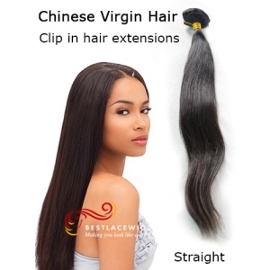 Virgin Chinese Hair Clip In Hair Extensions Straight Hair [CLIP51]
