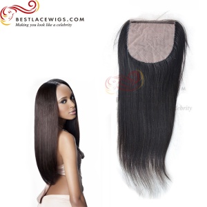 Virgin Brazilian Yaki Straight Silk Base Closure Natural Color [BSC02-IS]