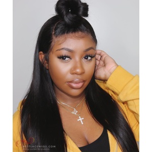 Invisable HD Lace Yaki Straight Indian Remy Hair 360 Wigs [GLW002]