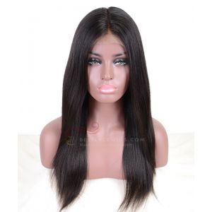 Yaki Straight Brazilian Virgin Hair Glueless Full Lace Wigs [BSW002]