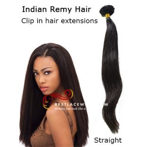 Indian Remy Hair Clip In Hair Extensions Straight Hair [CLIP11]