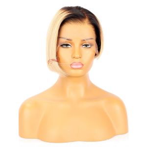 HD Lace Ombre Pixie Cut Silky Straight BOB Lace Wig Clean Hairline[BOB27] 