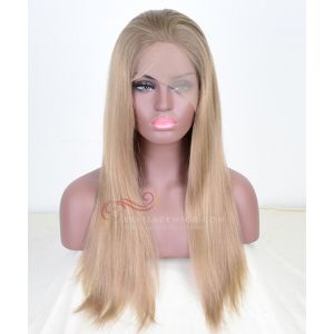 Blonde Hair Tip Color 8# 11# 24# Highlight Silky Straight Chinese Virgin Hair Glueless Full Lace Wigs[SW047]