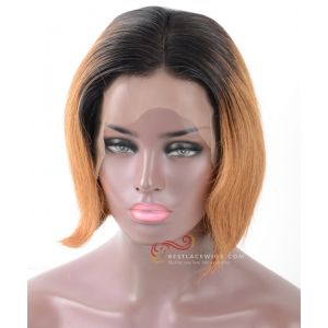 Pre-Plucked 13X6 Lace Frontal Wig 1#/30# Straight BOB Style [BOB021] 