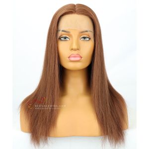14in 180% density Silky Straight  Indian Remy Hair Full Lace Wig with Silk Top [CWS141]