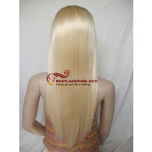 Blonde Color Glueless Full Lace Wigs Virgin Brazilian Hair 613# Straight Hair [SW029]