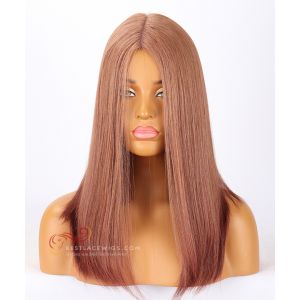  6#33# Color Silky Straight Silk Top Jewish Wigs Brazilian Virgin Hair [CWS15]