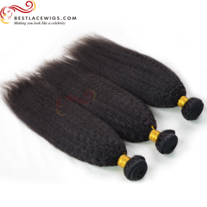 3 Bundles Kinky Straight Virgin Indian Hair Weaves