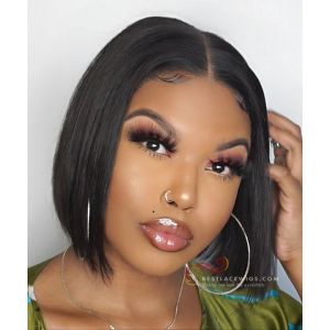 Clean Hairline 180% Density Silky Straight BOB Lace Front Wig [BOB017] 