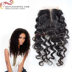 Middle Part Lace Closure Loose Wave Brazilian Virgin Hair [BRW001]