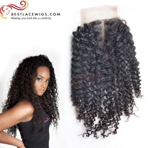 Middle Part Lace Closure Kinky Curl Virgin Brazilian Hair [BRW003]