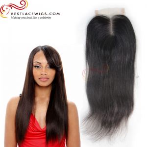 Straight Natural Color Middle Part Lace Closure Virgin Brazilian Hair [CN01]