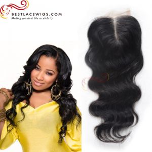 Virgin Brazilian Hair Middle Part Lace Closure Body Wave Natural Color Hair [CN02]