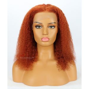 6in Part Orange Curly Style Lace Front Wig Transparent Lace [GSW306]