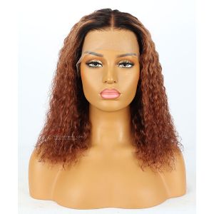 Ombre Curly Hair With Dark Roots Lace Front Wig Transparent Lace [GSW308]
