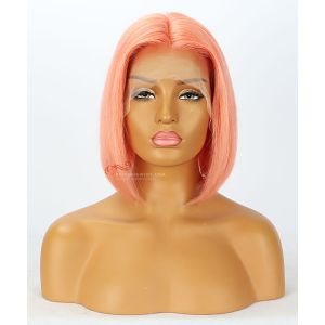 150% Density Pink Color Silky Straight BOB Style Lace Wig [BOB315]