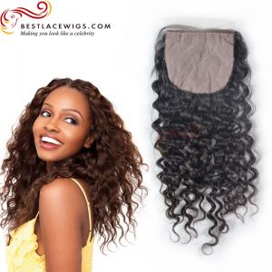 Silk Base Closure Water Wave Indian Remy Hair [STC05]