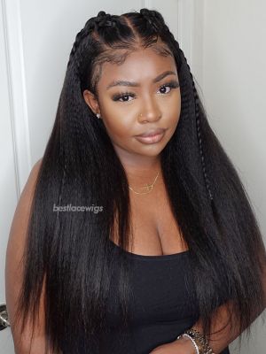 Luxury 6'' Part HD Lace Wig Kinky Straight Hair Afro Kinky Clean Hairline[HD10] 