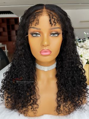 Luxury 6'' Part HD Lace Wig Deep Curly With Curly Baby Hair Clean Hairline[HD12] 