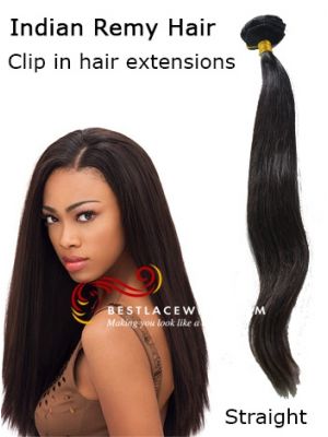 Indian Remy Hair Clip In Hair Extensions Straight Hair [CLIP11]