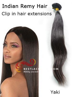 Clip In Hair Extensions Indian Remy Hair Yaki Hair [CLIP12]