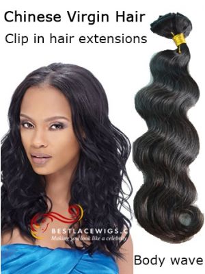 Body Wave Clip In Hair Extensions Virgin Chinese Hair [CLIP53]