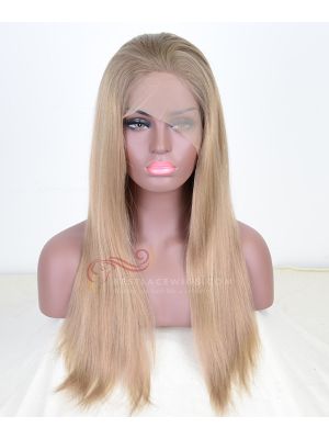 Blonde Hair Tip Color 8# 11# 24# Highlight Silky Straight Chinese Virgin Hair Glueless Full Lace Wigs[SW047]