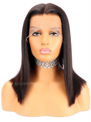 Yaki Straight 150% Density Bob Style Virgin Brazilian Hair Lace Front Wigs [BOB012]