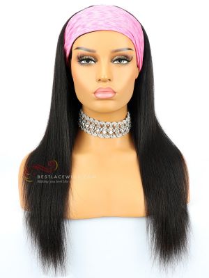 Yaki Straight Indian Remy Hair Headband Wigs [HB002]