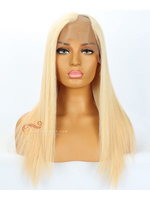 Affordable Left Part Blonde Silky Straight Brazilian Virgin Hair U-Part Wig [CWS49]