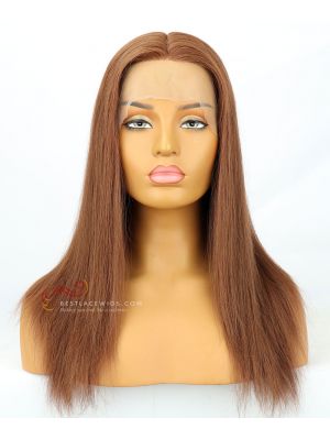 14in 180% density Silky Straight  Indian Remy Hair Full Lace Wig with Silk Top [CWS141]