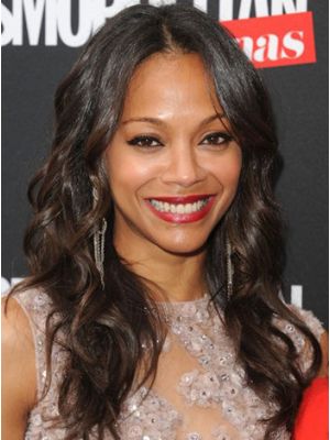 Celebrity Zoe Saldana Lace Front Wigs Human Hair Wavy Style [SW160]