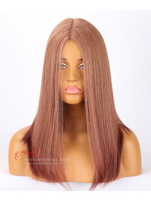  6#33# Color Silky Straight Silk Top Jewish Wigs Brazilian Virgin Hair [CWS15]