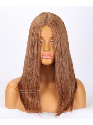 16'' 8# Silky Straight Silk Top Jewish Wigs Brazilian Virgin Hair[CWS16]