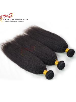 3 Bundles Kinky Straight Virgin Indian Hair Weaves