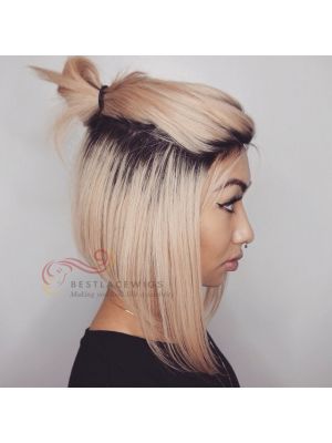 150% Density Blonde Bob Lace Wigs Silky Straight  Brazilian Virgin Hair [BOB002]