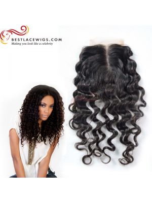 Middle Part Lace Closure Loose Wave Brazilian Virgin Hair [BRW001]