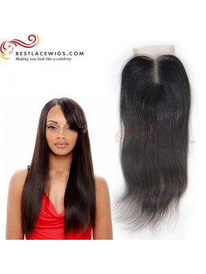 Straight Natural Color Middle Part Lace Closure Virgin Brazilian Hair [CN01]