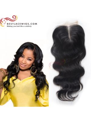 Virgin Brazilian Hair Middle Part Lace Closure Body Wave Natural Color Hair [CN02]