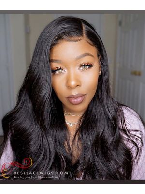 Invisable HD Lace Silky Straight Indian Remy Hair 360 Wigs Clean Hairline[GLW001]