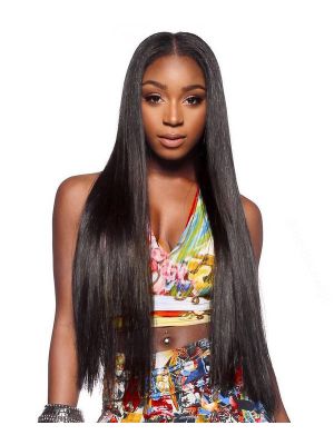 Silky Straight Indian Remy Hair Glueless Full Lace Wigs [GSW122]