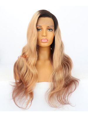 22in Wavy Brazilian Virgin Hair Lace Front Wigs  [CWS75]