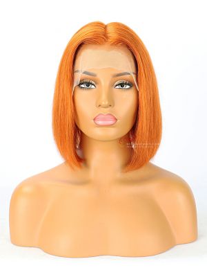 150% Density Orange Blonde Silky Straight BOB Style Lace Wig [BOB313]