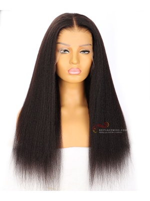 Skin Melted HD Lace New Clean Hairline 6in Lace Frontal Wig Kinky Straight Hair[HD04] 