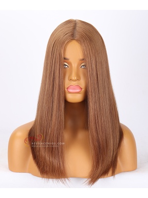 16'' 8# Silky Straight Silk Top Jewish Wigs Brazilian Virgin Hair[CWS16]