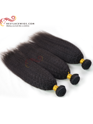 3 Bundles Kinky Straight Virgin Indian Hair Weaves