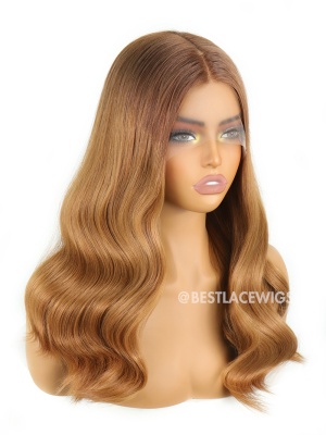 Honey Caramel Blonde Soft Glam Waves Luxe European Virgin Hair HD Lace Glueless Wigs [ESW06]